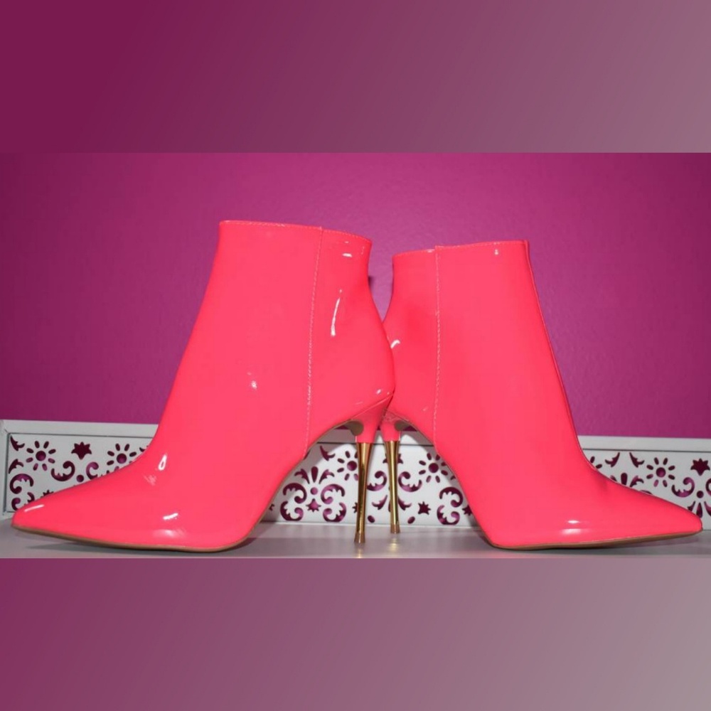 Pink Patent Booties